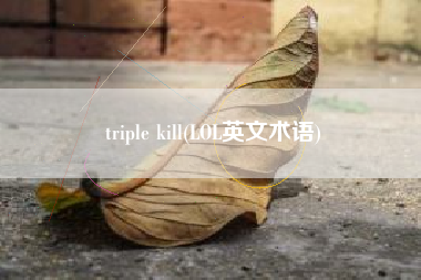 triple kill(LOL英文术语)