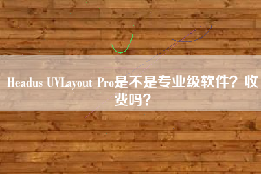 Headus UVLayout Pro是不是专业级软件？收费吗？
